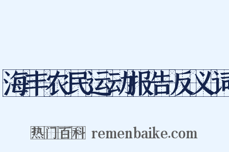 海丰农民运动报告反义词是什么意思的图片